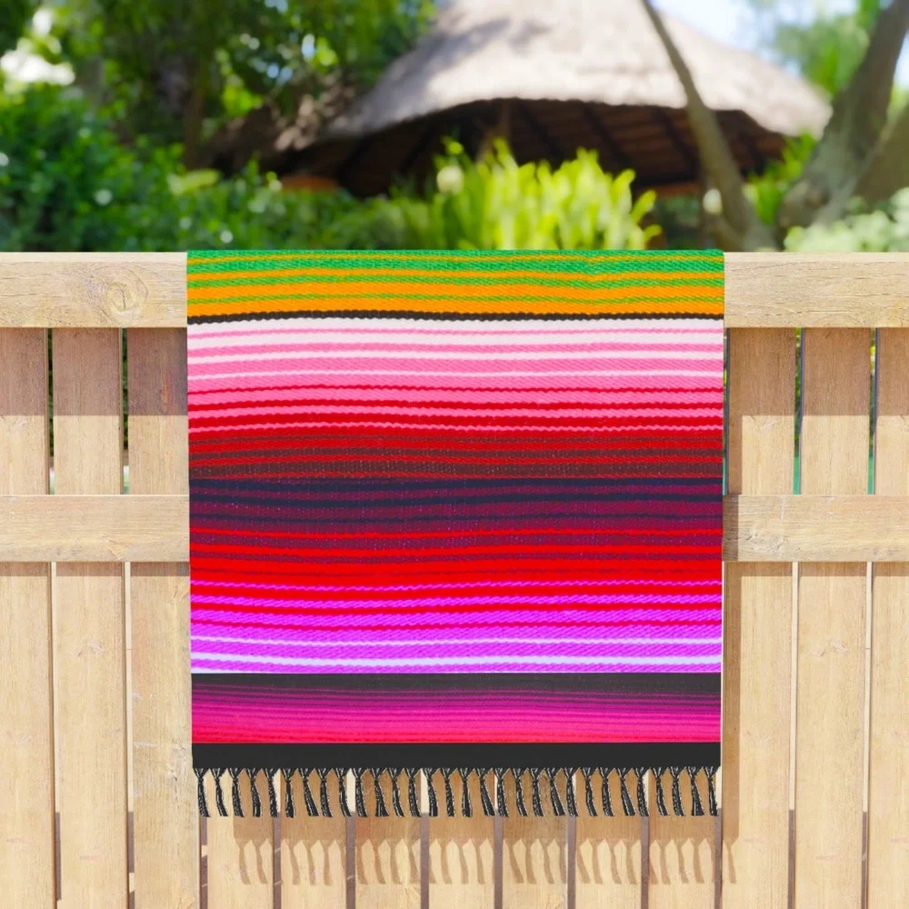 sand free beach blanket resort towel floral stripes splash plumes red pink blue
